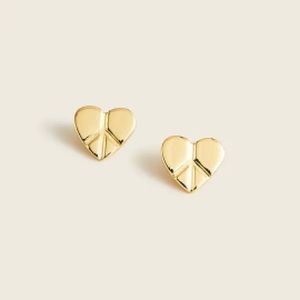 NWT J. Crew Demi-Fine 14k Gold-Plated Peace Heart Earrings